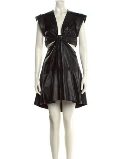 Pre-owned A.l.c V-neck Knee-length Dress In Black