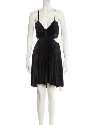 Pre-owned A.l.c V-neck Knee-length Dress In Black