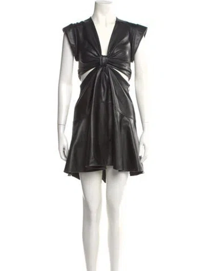 Pre-owned A.l.c V-neck Knee-length Dress In Black