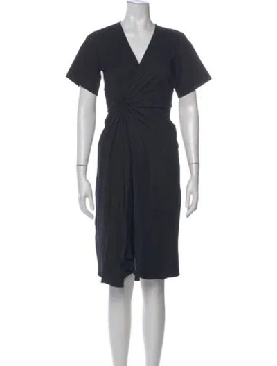 Pre-owned A.l.c V-neck Knee-length Dress In Black