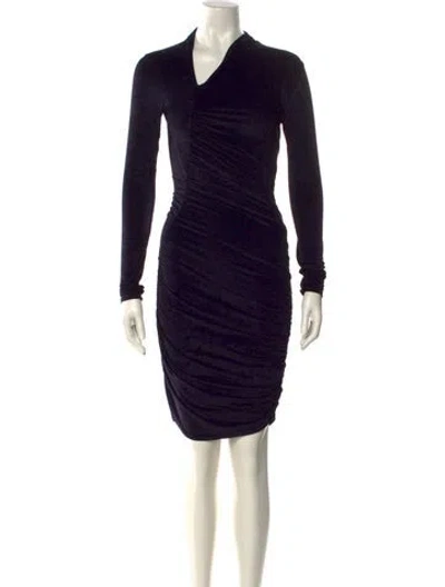 Pre-owned A.l.c V-neck Knee-length Dress In Blue