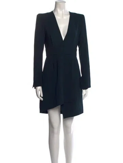 Pre-owned A.l.c V-neck Knee-length Dress In Green