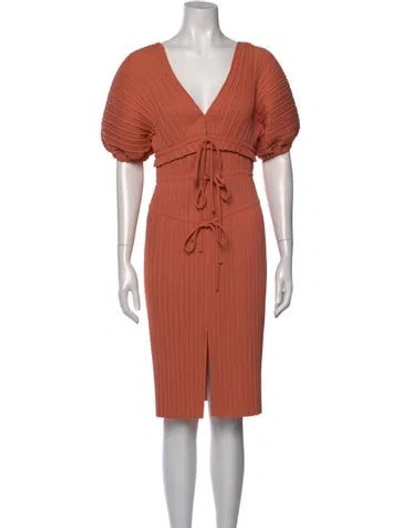 Pre-owned A.l.c V-neck Knee-length Dress In Pink