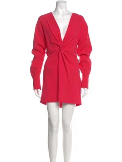 Pre-owned A.l.c V-neck Knee-length Dress In Red