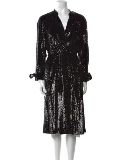 Pre-owned A.l.c V-neck Knee-length Dress W/ Tags In Black