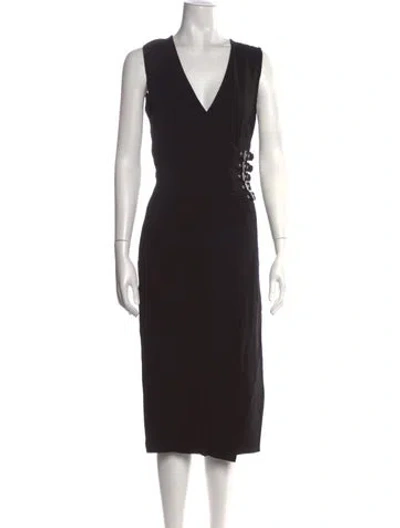 Pre-owned A.l.c V-neck Knee-length Dress W/ Tags In Black