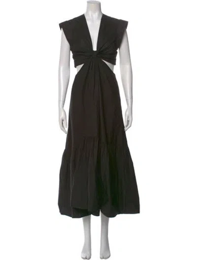 Pre-owned A.l.c V-neck Long Dress In Black