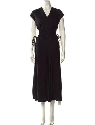 Pre-owned A.l.c V-neck Long Dress In Black