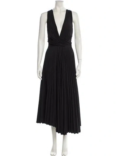 Pre-owned A.l.c V-neck Long Dress In Black