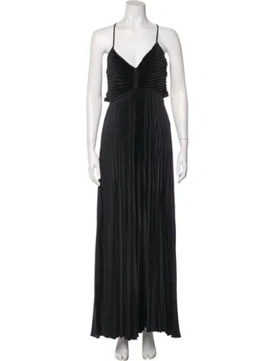 Pre-owned A.l.c V-neck Long Dress In Black