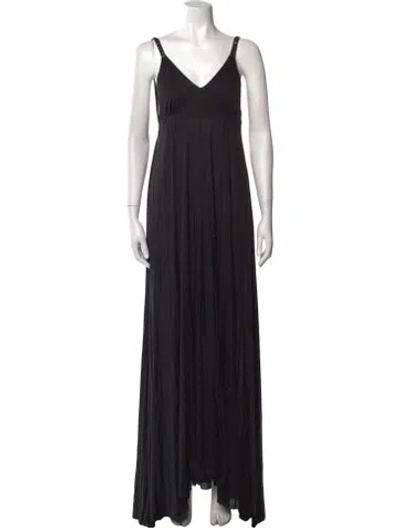 Pre-owned A.l.c V-neck Long Dress In Black