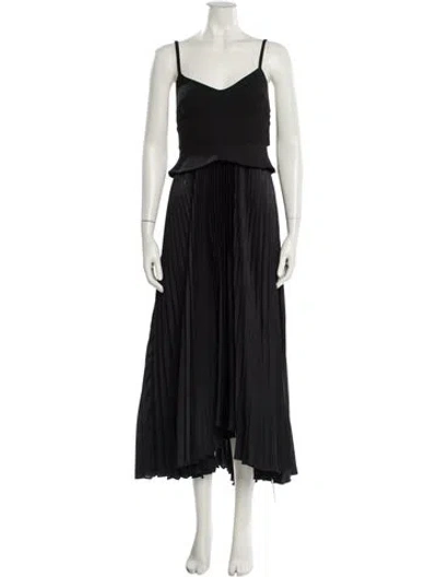 Pre-owned A.l.c V-neck Long Dress In Black