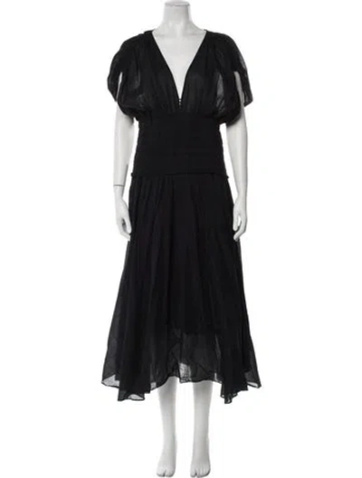 Pre-owned A.l.c V-neck Long Dress In Black