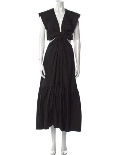 Pre-owned A.l.c V-neck Long Dress In Black