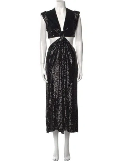 Pre-owned A.l.c V-neck Long Dress In Black