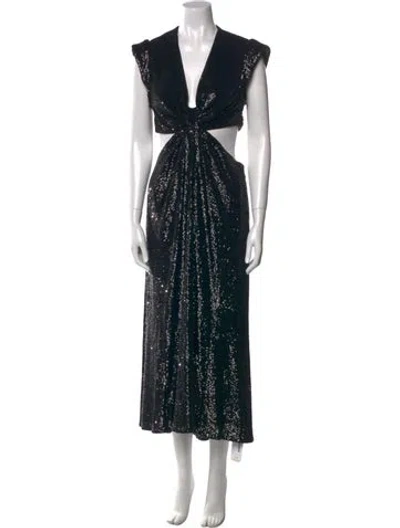 Pre-owned A.l.c V-neck Long Dress In Black