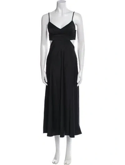 Pre-owned A.l.c V-neck Long Dress In Black