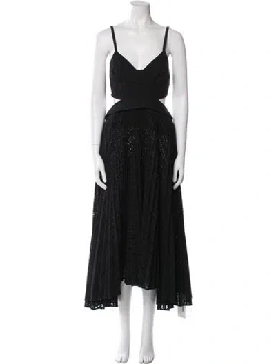 Pre-owned A.l.c V-neck Long Dress In Black