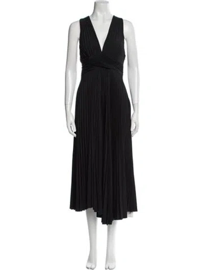 Pre-owned A.l.c V-neck Long Dress In Black