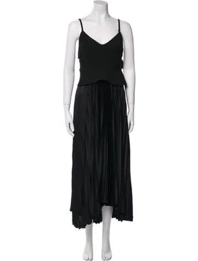 Pre-owned A.l.c V-neck Long Dress In Black
