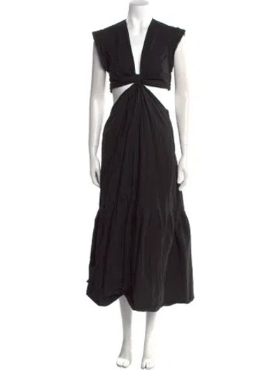 Pre-owned A.l.c V-neck Long Dress In Black