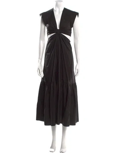 Pre-owned A.l.c V-neck Long Dress In Black