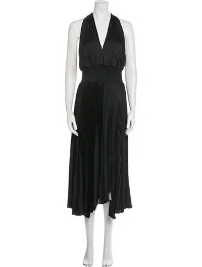 Pre-owned A.l.c V-neck Long Dress In Black