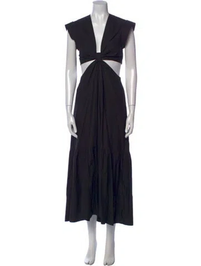 Pre-owned A.l.c V-neck Long Dress In Black