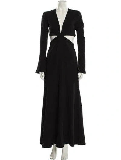 Pre-owned A.l.c V-neck Long Dress In Black