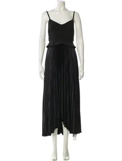 Pre-owned A.l.c V-neck Long Dress In Black