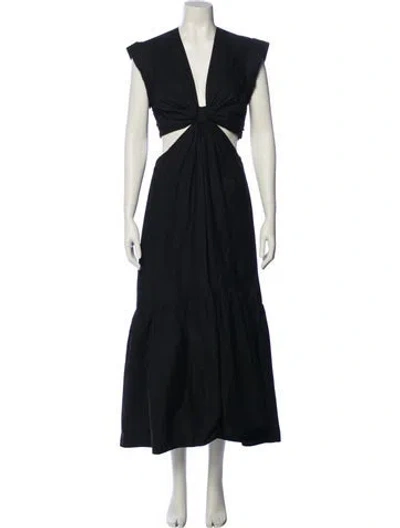 Pre-owned A.l.c V-neck Long Dress In Black