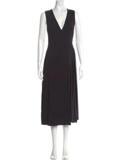 Pre-owned A.l.c V-neck Long Dress In Black