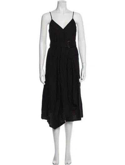 Pre-owned A.l.c V-neck Long Dress In Black