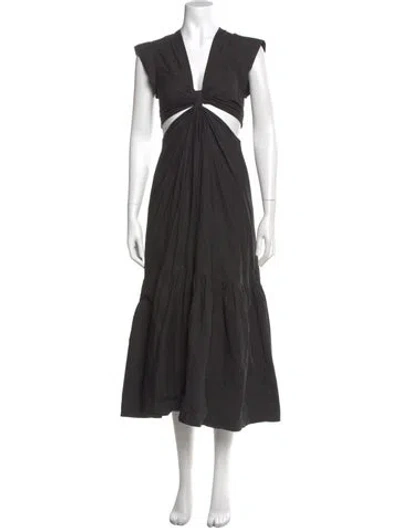 Pre-owned A.l.c V-neck Long Dress In Black
