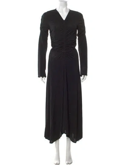 Pre-owned A.l.c V-neck Long Dress In Black