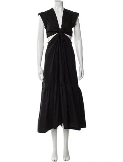 Pre-owned A.l.c V-neck Long Dress In Black