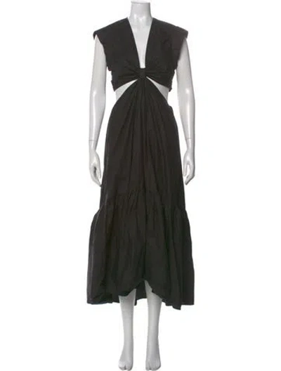 Pre-owned A.l.c V-neck Long Dress In Black