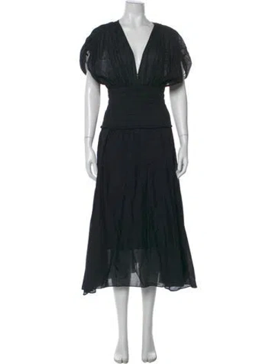 Pre-owned A.l.c V-neck Long Dress In Black