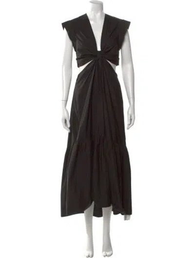 Pre-owned A.l.c V-neck Long Dress In Black