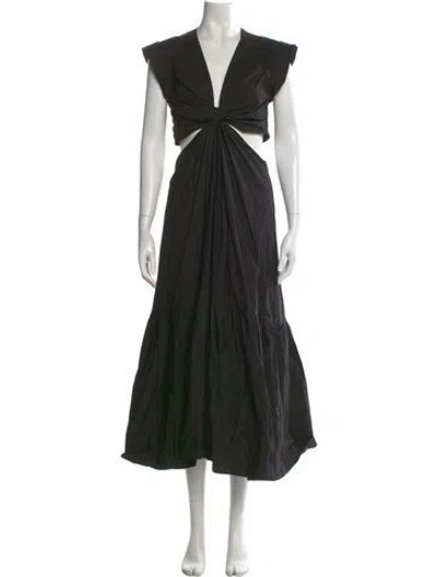Pre-owned A.l.c V-neck Long Dress In Black