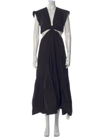 Pre-owned A.l.c V-neck Long Dress In Black