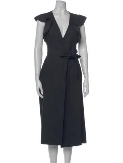 Pre-owned A.l.c V-neck Long Dress In Black
