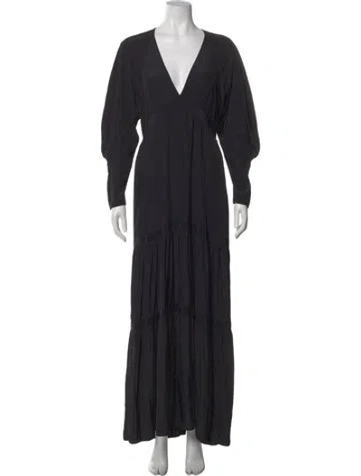 Pre-owned A.l.c V-neck Long Dress In Black