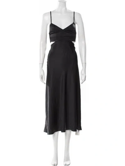 Pre-owned A.l.c V-neck Long Dress In Black