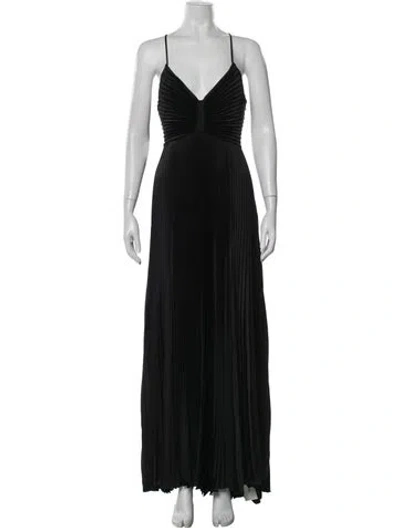 Pre-owned A.l.c V-neck Long Dress In Black