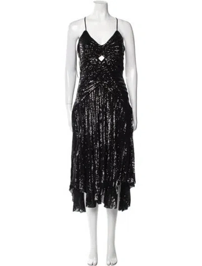 Pre-owned A.l.c V-neck Long Dress In Black