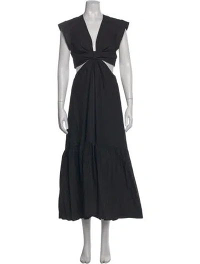 Pre-owned A.l.c V-neck Long Dress In Black