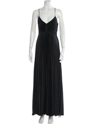 Pre-owned A.l.c V-neck Long Dress In Black