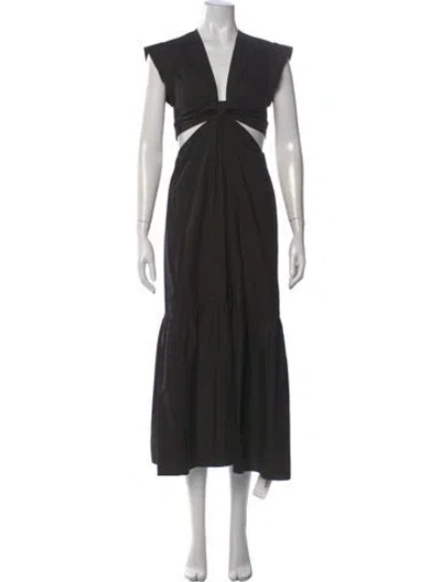 Pre-owned A.l.c V-neck Long Dress In Black
