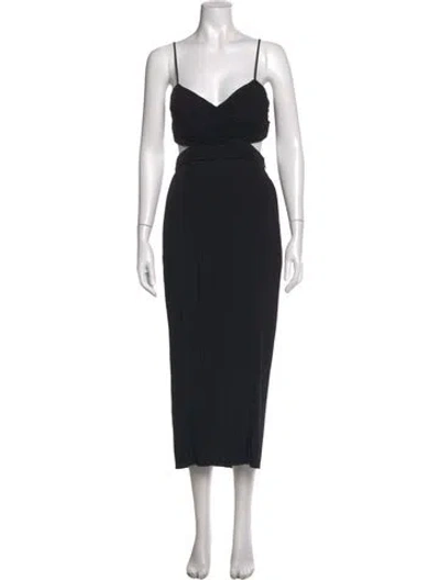 Pre-owned A.l.c V-neck Long Dress In Black